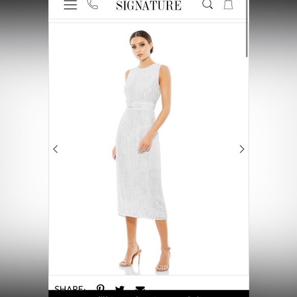 Mac Duggal white and silver bead dress - Picture 5 of 5